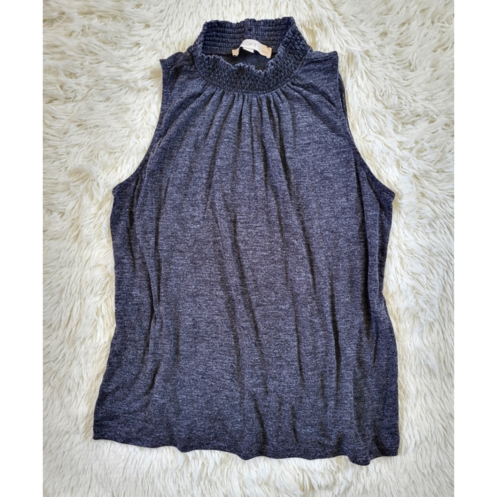 Loft Mockneck Tank Gray Tank